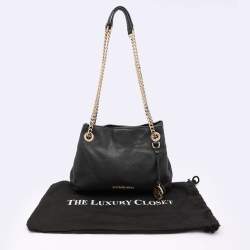 Pre Owned Michael Kors Black Leather Jet Set Tote