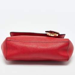 Michael Kors Red Leather Mini Ava Top Handle Bag