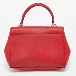 Michael Kors Red Leather Mini Ava Top Handle Bag