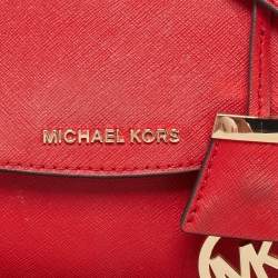 Michael Kors Red Leather Mini Ava Top Handle Bag