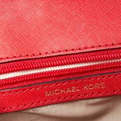 Michael Kors Red Leather Mini Ava Top Handle Bag