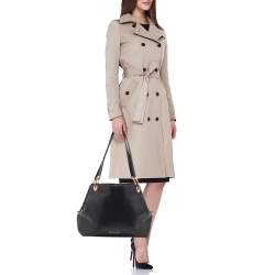 Pre Owned Michael Kors Black Leather Large Raven Shoulder Bag