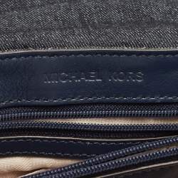 Pre Owned Michael Kors Navy Blue Quilted Denim and Leather Sloan Shoulder Bag
