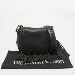 Michael Kors Black Leather Moroccan Saddle Crossbody Bag