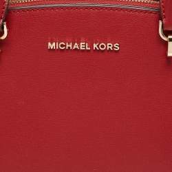 Pre Owned Michael Kors Red Leather Medium Selma Satchel