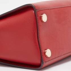 Pre Owned Michael Kors Red Leather Medium Selma Satchel