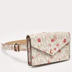 Michael Kors Multicolor Signature Floral Coated Canvas Envelope Belt Bag