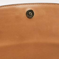 Pre Owned Michael Kors Brown/Off White Signature Coated Canvas and Leather Bedford Legacy Shoulder Bag