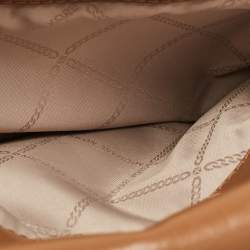 Pre Owned Michael Kors Brown/Off White Signature Coated Canvas and Leather Bedford Legacy Shoulder Bag