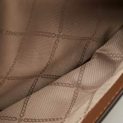 Pre Owned Michael Kors Brown/Off White Signature Coated Canvas and Leather Bedford Legacy Shoulder Bag