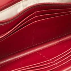 Pre Owned Michael Kors Burgundy Coated Canvas Leather Clutch