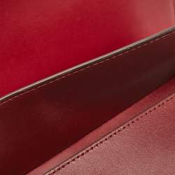 Pre Owned Michael Kors Burgundy Coated Canvas Leather Clutch