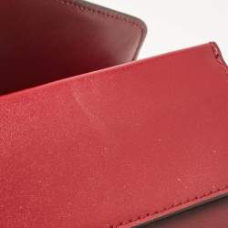 Pre Owned Michael Kors Burgundy Coated Canvas Leather Clutch