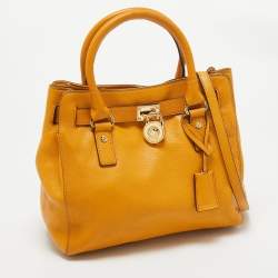 Michael Kors Mustard Leather Hamilton North South Tote