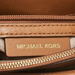 Michael Kors Beige/Brown Signature Coated Canvas and Leather Large Whitney Shoulder Bag