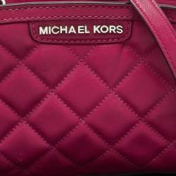 Pre Owned Michael Kors Fuchsia Pink Quilted Leather Micro Selma Tote