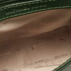 Pre Owned Michael Kors Dark Green Leather Extra Small Ava Top Handle Bag