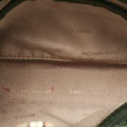 Pre Owned Michael Kors Dark Green Leather Extra Small Ava Top Handle Bag