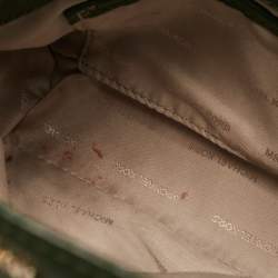 Pre Owned Michael Kors Dark Green Leather Extra Small Ava Top Handle Bag