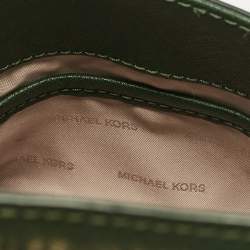 Pre Owned Michael Kors Dark Green Leather Extra Small Ava Top Handle Bag