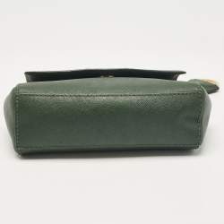 Pre Owned Michael Kors Dark Green Leather Extra Small Ava Top Handle Bag