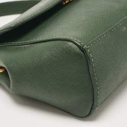 Pre Owned Michael Kors Dark Green Leather Extra Small Ava Top Handle Bag