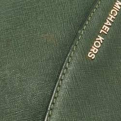 Pre Owned Michael Kors Dark Green Leather Extra Small Ava Top Handle Bag