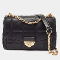 Pre Owned Michael Kors Black Quilted Leather Large Soho Chain Shoulder Bag
