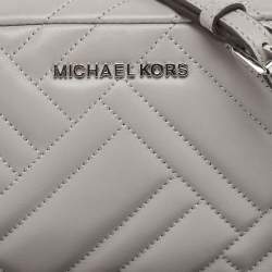 Michael Kors Grey Quitted Leather Vivianne Camera Crossbody Bag