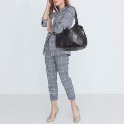 Pre Owned Michael Kors Black Soft Leather Colgate Tote