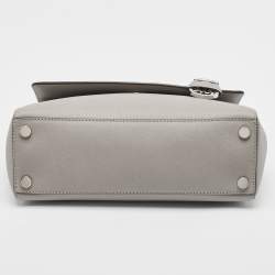 Pre Owned Michael Kors Grey Leather Medium Ava Top Handle Bag