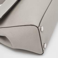 Pre Owned Michael Kors Grey Leather Medium Ava Top Handle Bag