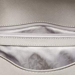 Pre Owned Michael Kors Grey Leather Medium Ava Top Handle Bag