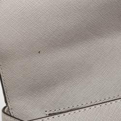 Pre Owned Michael Kors Grey Leather Medium Ava Top Handle Bag