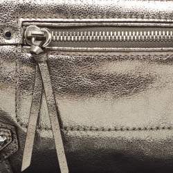 Michael Kors Metallic Grey Leather Fallon Wristlet Clutch