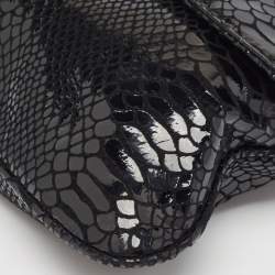 Pre Owned Michael Kors Black Snakeskin Embossed Leather Sloan Slim Shoulder Bag