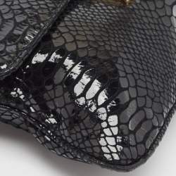 Pre Owned Michael Kors Black Snakeskin Embossed Leather Sloan Slim Shoulder Bag