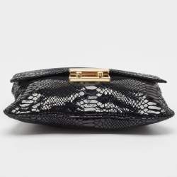 Pre Owned Michael Kors Black Snakeskin Embossed Leather Sloan Slim Shoulder Bag