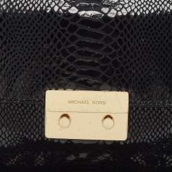 Pre Owned Michael Kors Black Snakeskin Embossed Leather Sloan Slim Shoulder Bag