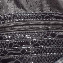 Pre Owned Michael Kors Black Snakeskin Embossed Leather Sloan Slim Shoulder Bag
