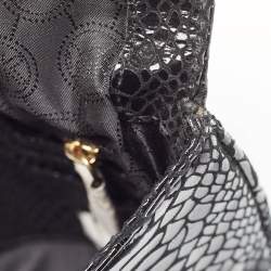 Pre Owned Michael Kors Black Snakeskin Embossed Leather Sloan Slim Shoulder Bag