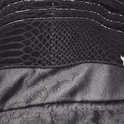 Pre Owned Michael Kors Black Snakeskin Embossed Leather Sloan Slim Shoulder Bag