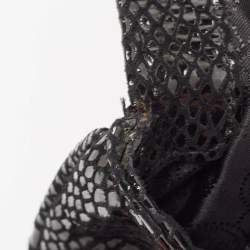 Pre Owned Michael Kors Black Snakeskin Embossed Leather Sloan Slim Shoulder Bag