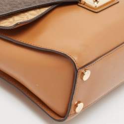 Pre Owned Michael Kors Tricolor Signature Coated Canvas Kinsley Top Handle Bag