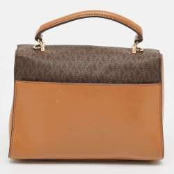 Pre Owned Michael Kors Tricolor Signature Coated Canvas Kinsley Top Handle Bag