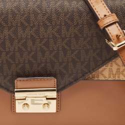 Pre Owned Michael Kors Tricolor Signature Coated Canvas Kinsley Top Handle Bag