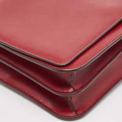 Pre Owned Michael Kors Red Faux Leather Flap Shoulder Bag