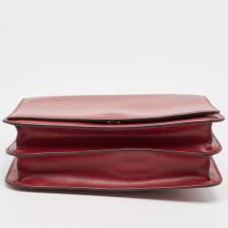 Pre Owned Michael Kors Red Faux Leather Flap Shoulder Bag