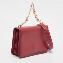 Pre Owned Michael Kors Red Faux Leather Flap Shoulder Bag