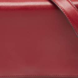 Pre Owned Michael Kors Red Faux Leather Flap Shoulder Bag